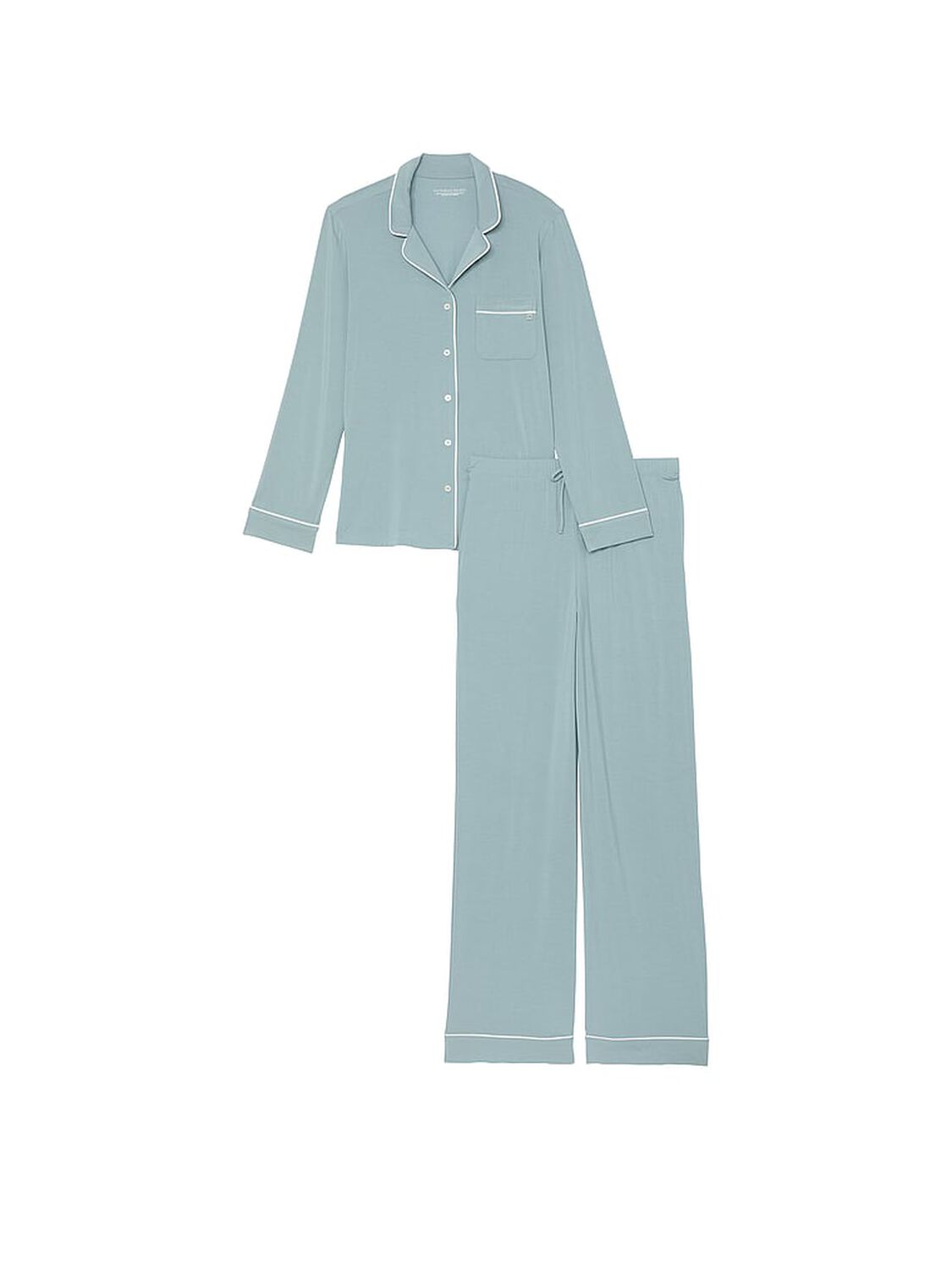 vs Victoria's Secret Modal Soft Long Pajama Set Jupiter W Coconut White Piping 3 of 4 