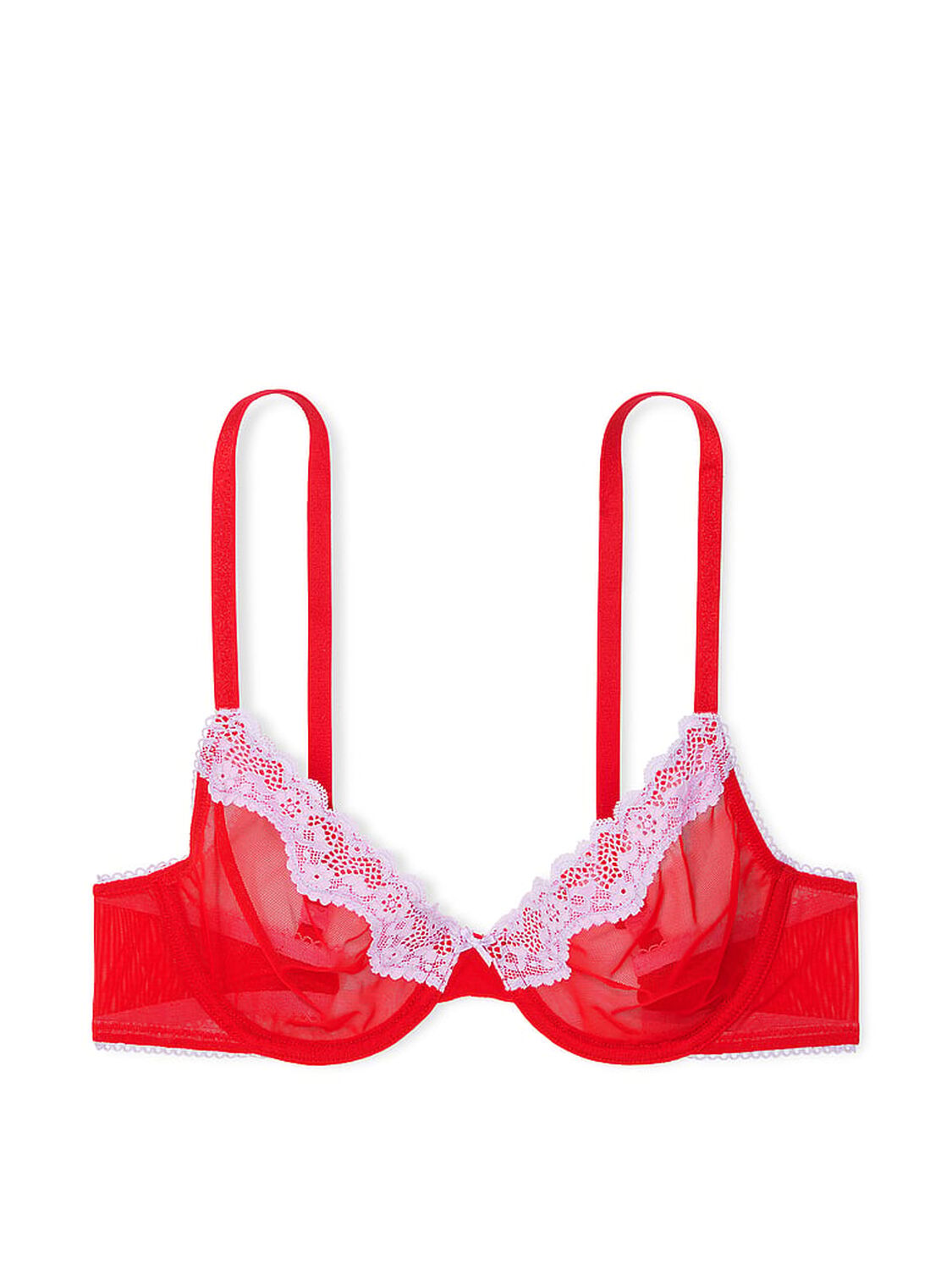 vs Victoria's Secret Tease Unlined Demi Bra Bright Vermillion & Silky Lilac 3 of 4 