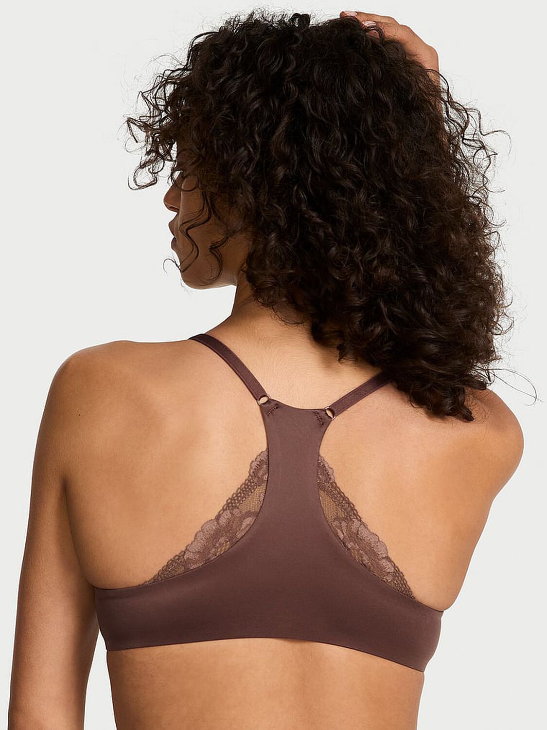 vs Body By Victoria Perfect Shape Lace Racerback Push-Up Bra Coconut Brown 2 of 4 