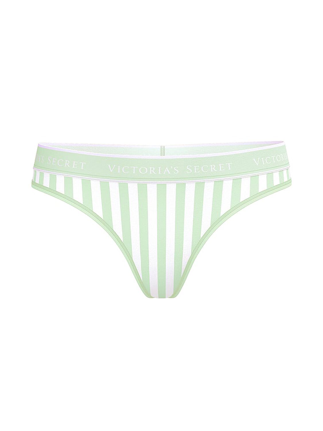 vs Cotton Logo Cotton Thong Panty Sweet Mint Stripes 3 of 3 