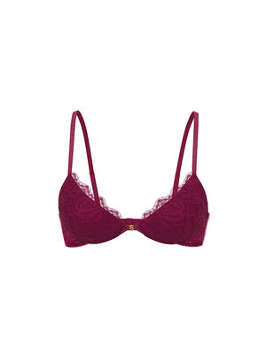 Rose Lace Lightly Lined Low-Cut Demi Bra