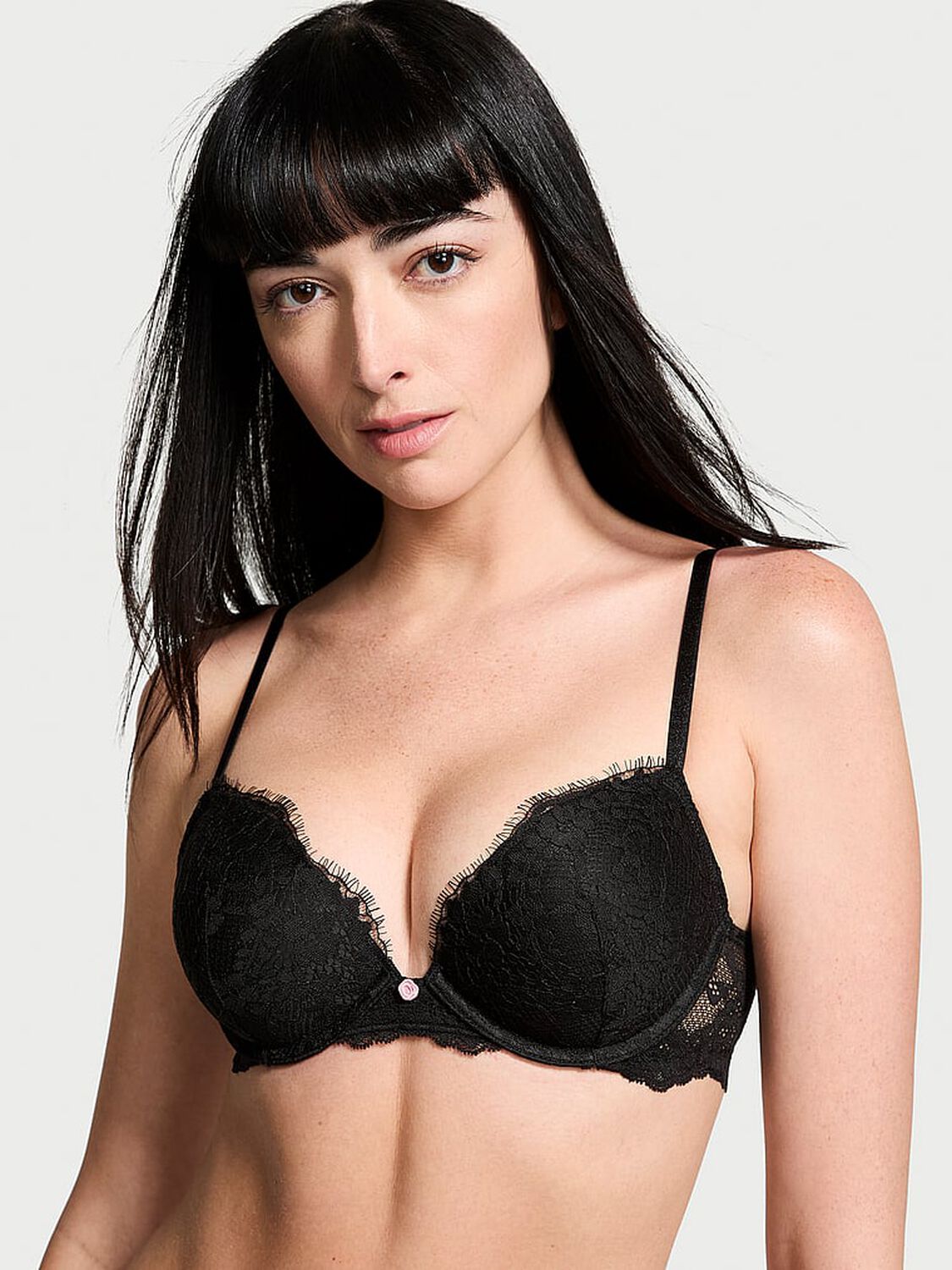vs Dream Angels Lace Push-Up Bra Black 1 of 4 