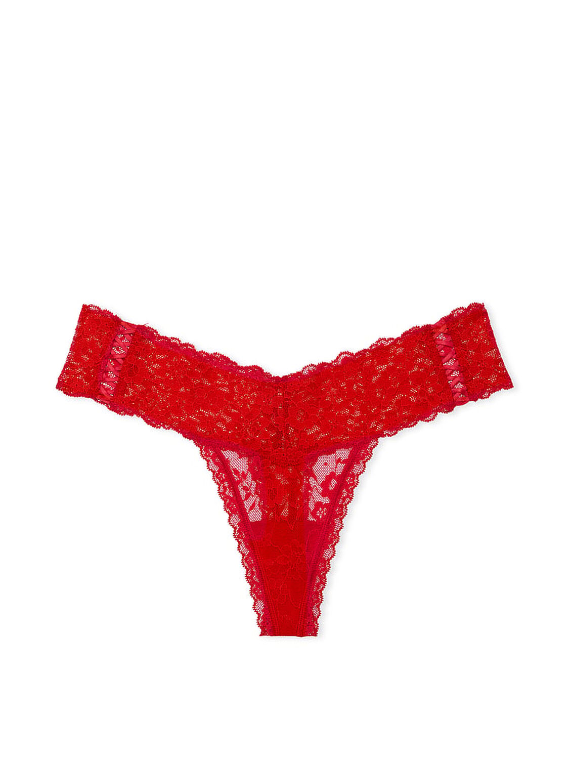 vs The Lacie Lace-Up Lace Thong Panty Lipstick 3 of 3 