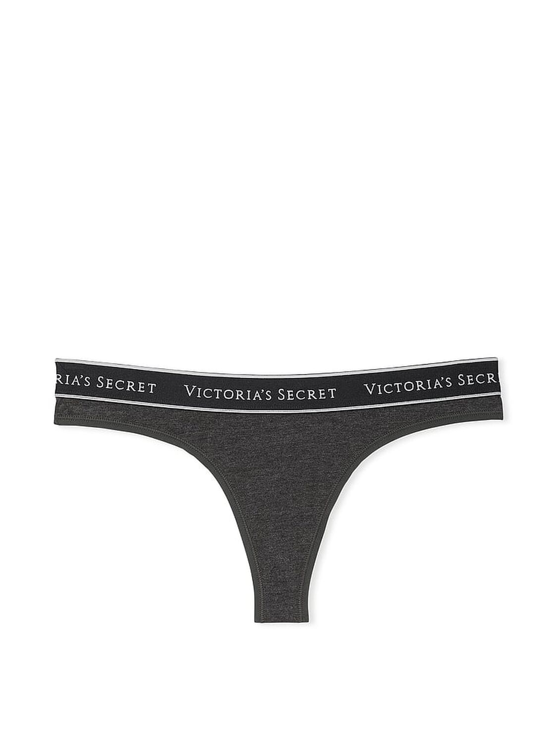 vs Cotton Logo Cotton Thong Panty Charcoal Grey 3 of 3 