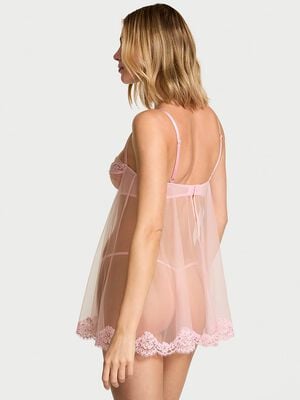 Twinkle Chiffon Balconette Babydoll Set