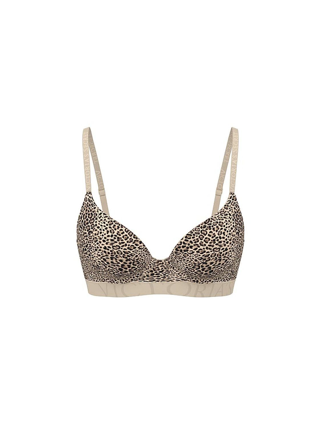 vs The T-Shirt Cotton Exploded Logo Lightly Lined Demi Bra Leopard 2 of 3 
