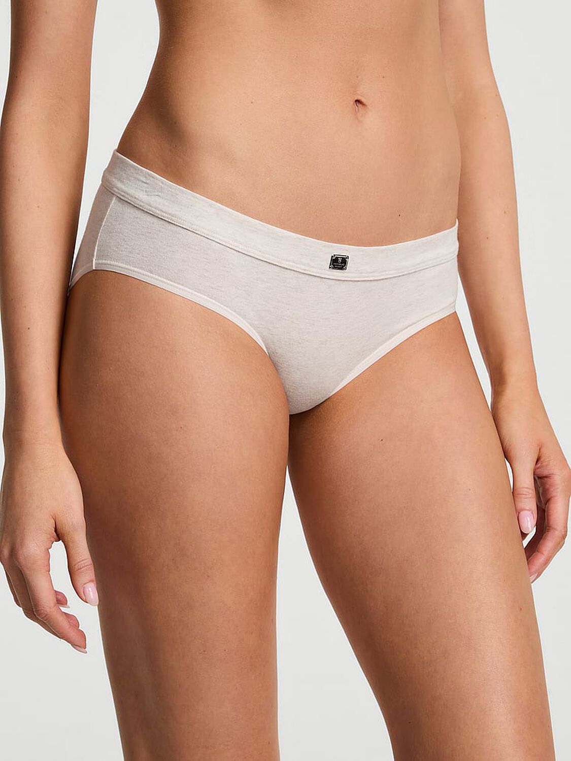 vs Cotton Logo Cotton Hiphugger Panty Heather Natural 4 of 4 