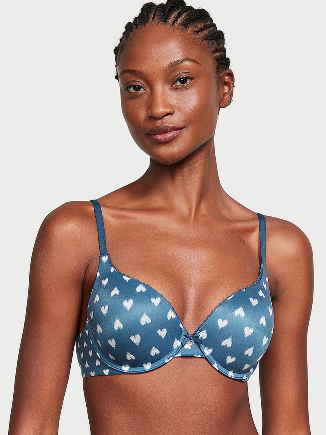 vs Body By Victoria Perfect Shape Push-Up Smooth Bra Midnight Sea Shibori Hearts 1 of 4 