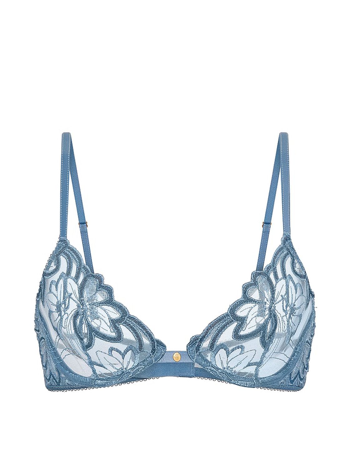 vs Very Sexy Denim Embroidery Unlined Demi Bra Denim Blue 3 of 3 