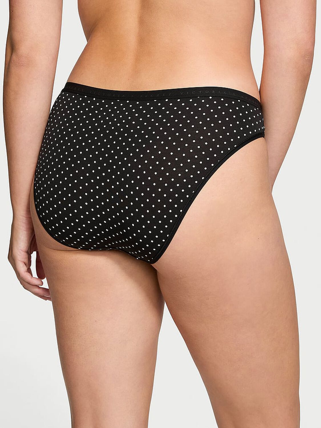 vs Victoria's Secret Stretch Cotton Bikini Panty Black Dots 2 of 3 