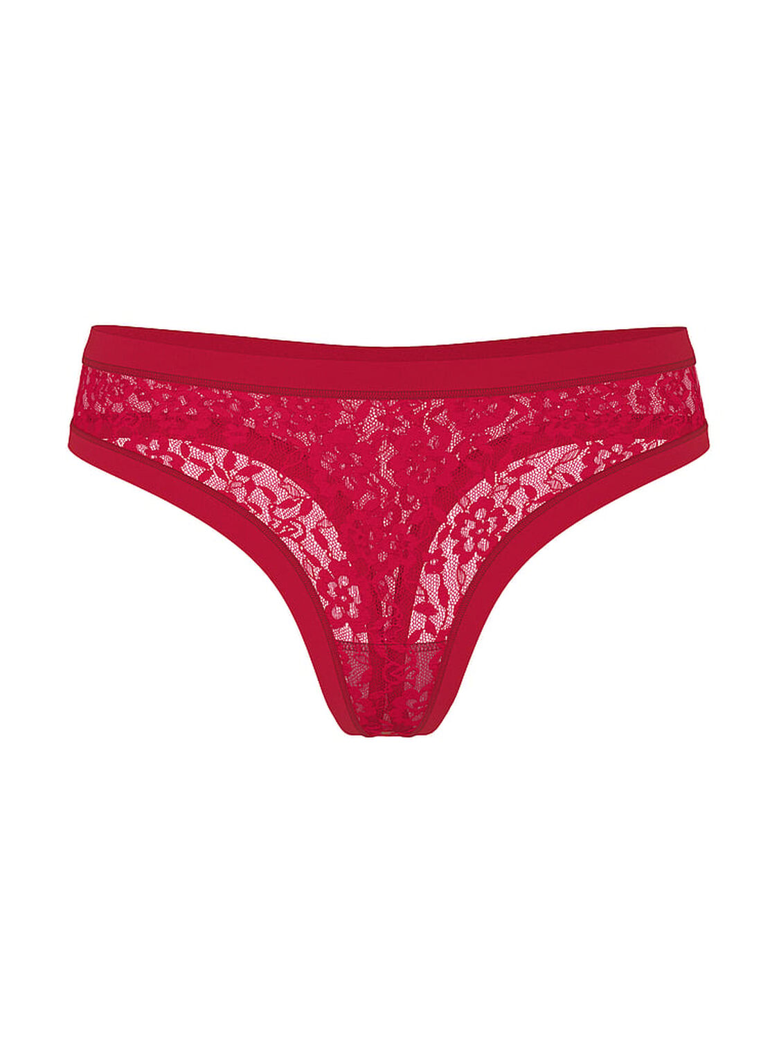 vs No-Show No-Show Lace Thong Panty Red Lacquer 1 of 2 