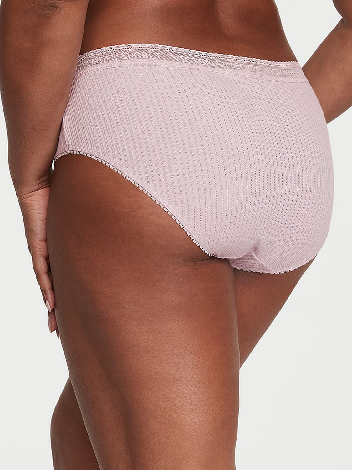 vs Cotton Logo Cotton Lace-Waist Hiphugger Panty 2 of 3 