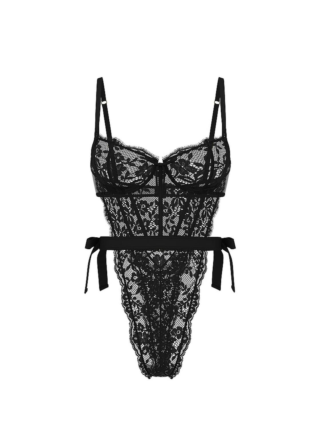 vs Dream Angels Wicked Unlined Lace Teddy Black 3 of 3 
