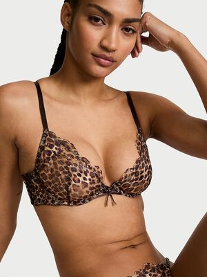 Geo Leo Embroidery Unlined Demi Bra