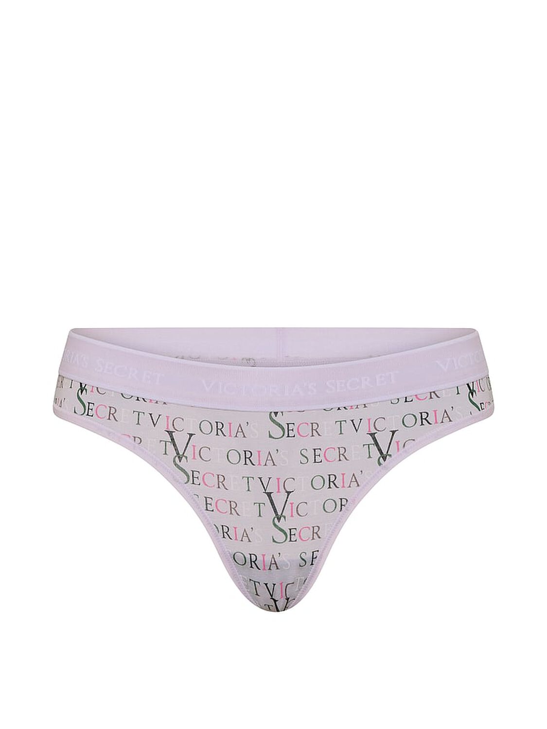 vs Cotton Logo Cotton Thong Panty Purple Victoria Logos 3 of 3 