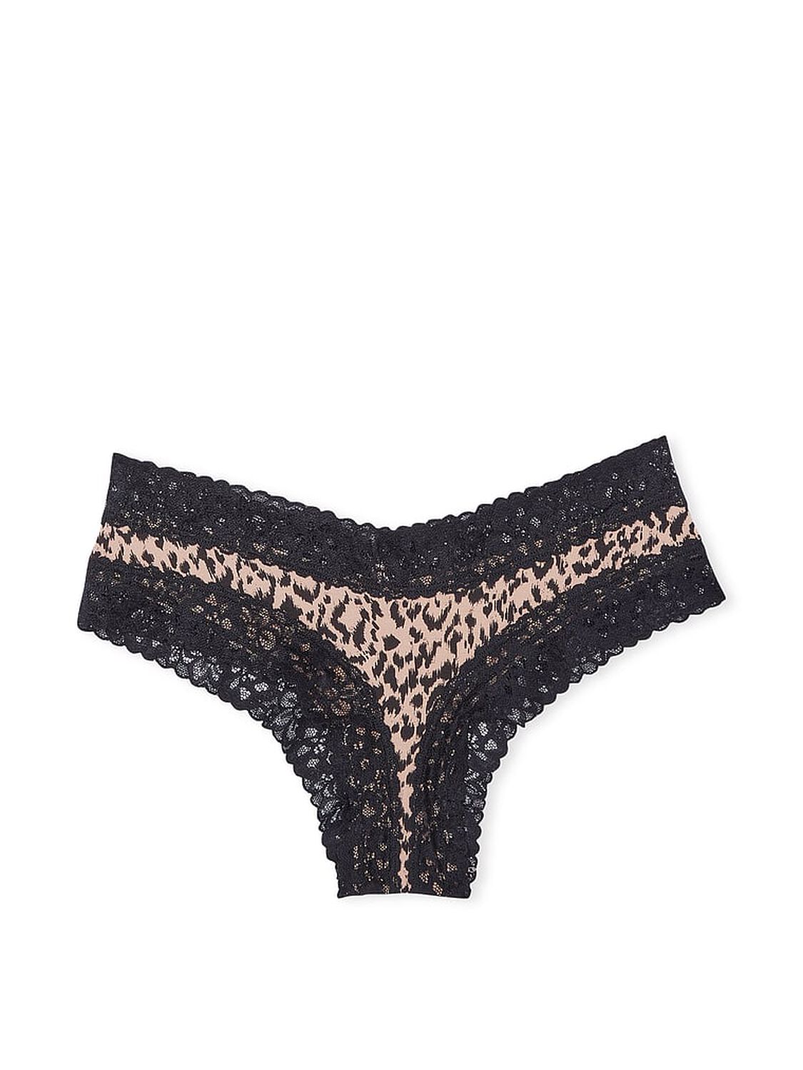 vs Victoria's Secret Lace Waist Cotton Cheeky Panty Leopard 3 of 3 