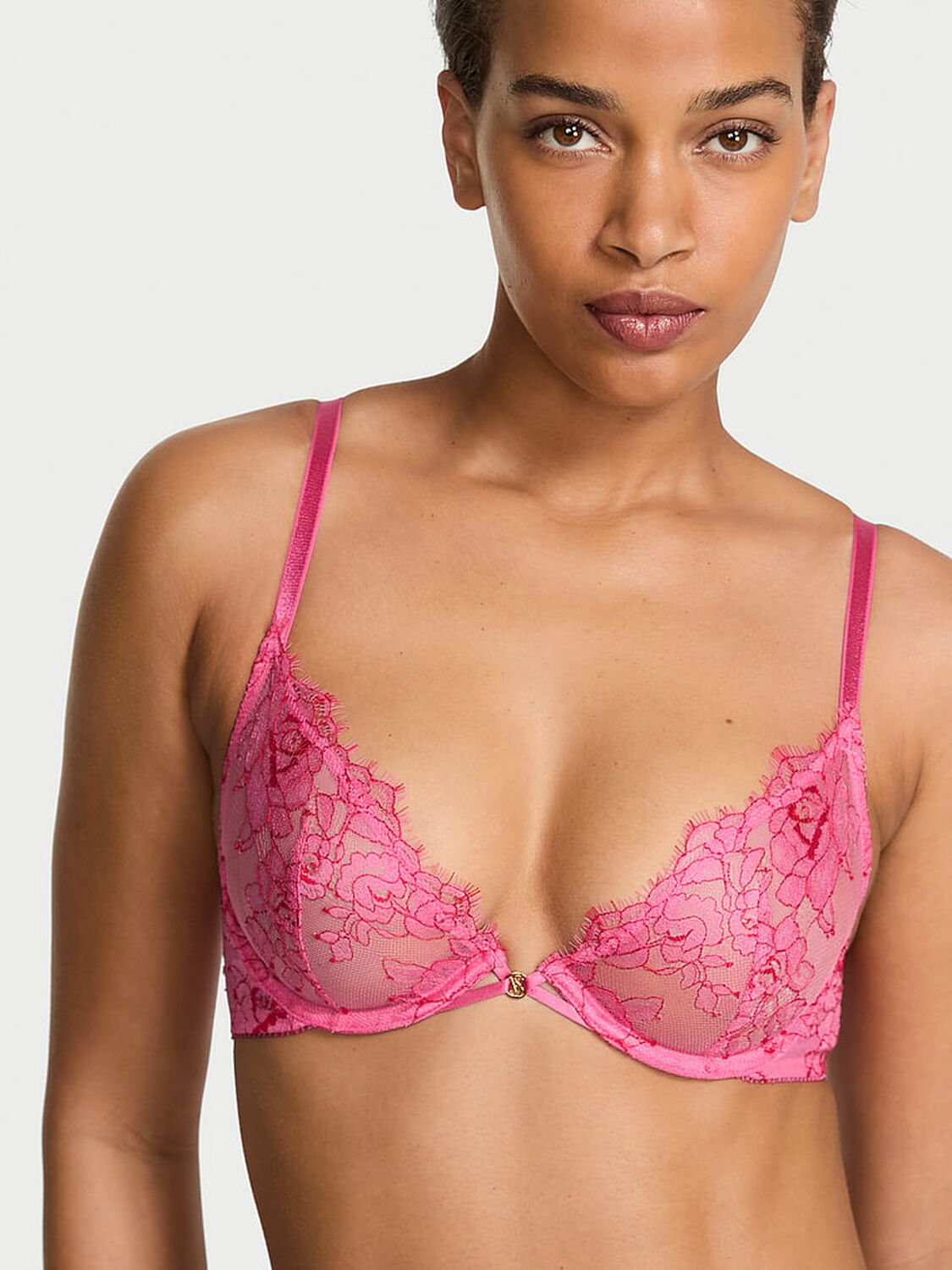 vs Very Sexy Rose Lace Unlined Demi Bra Rose Garden 1 of 2 