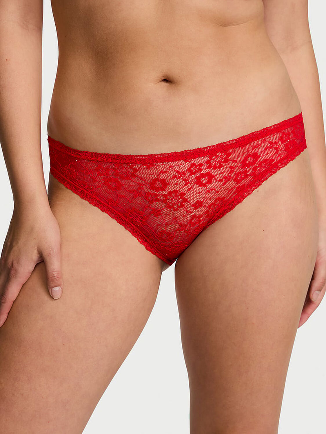 vs The Lacie Sequin Posey Lace Bikini Panty Lipstick 1 of 4 