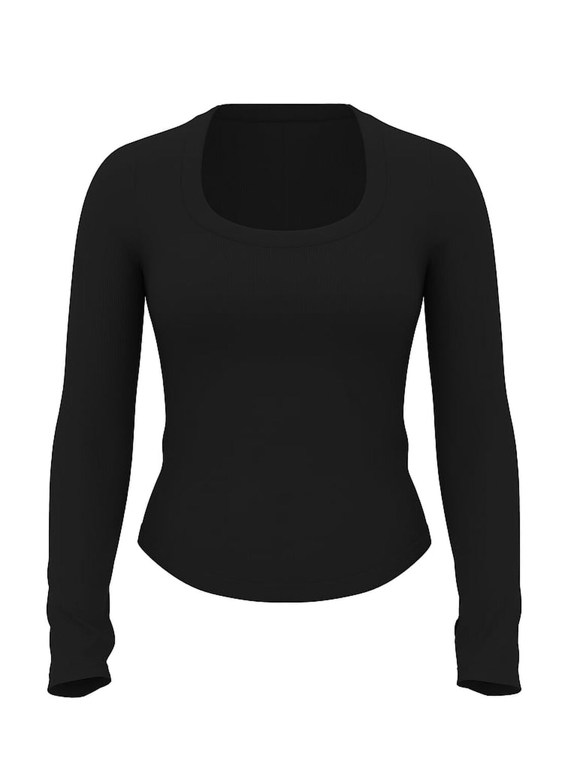 vs Angel Essentials VS Iconic Rib Long-Sleeve Tee Pure Black 3 of 3 