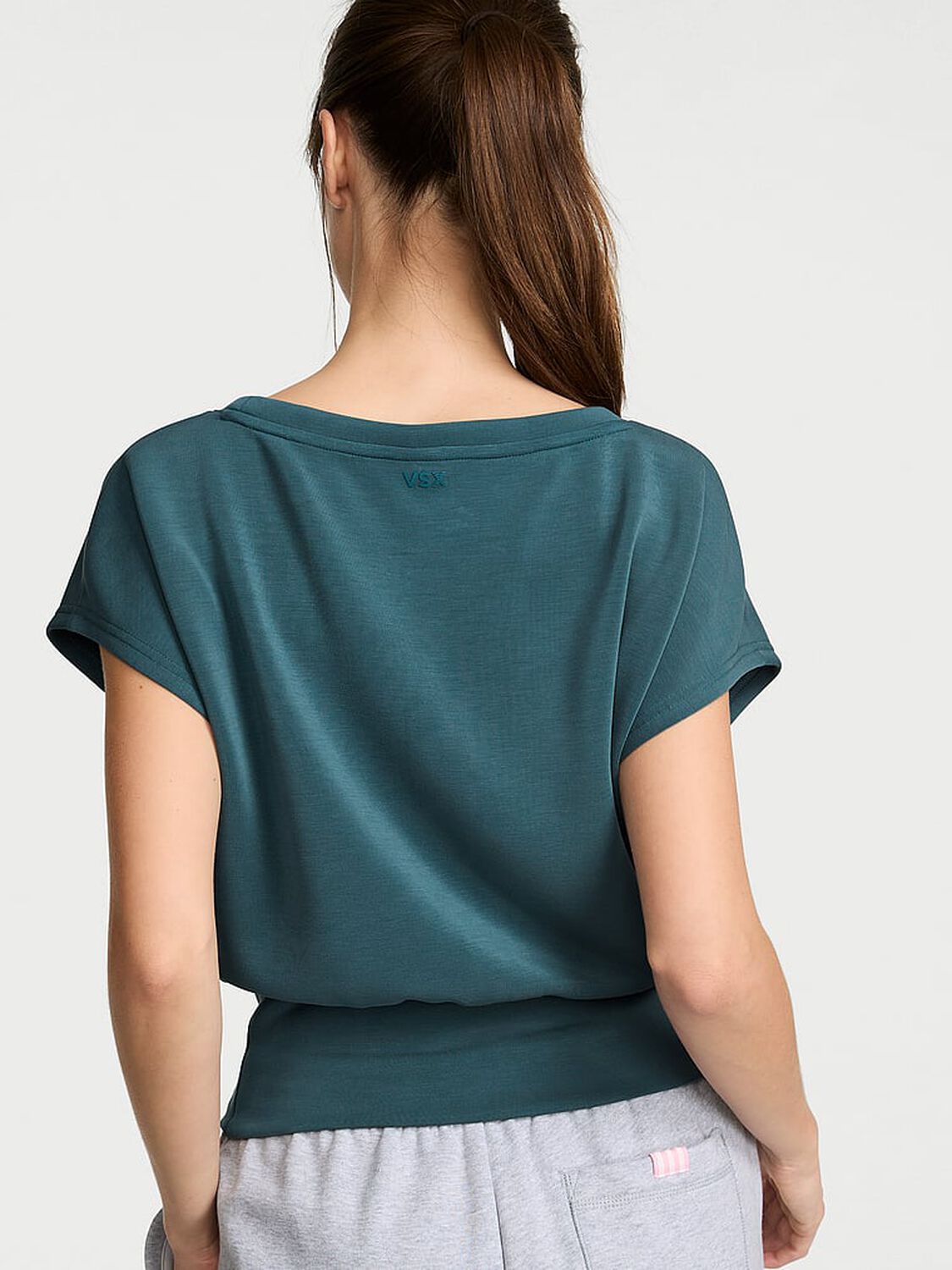 vs Vsx Featherweight Knit Short-Sleeve Top Teal Haze 2 of 3 