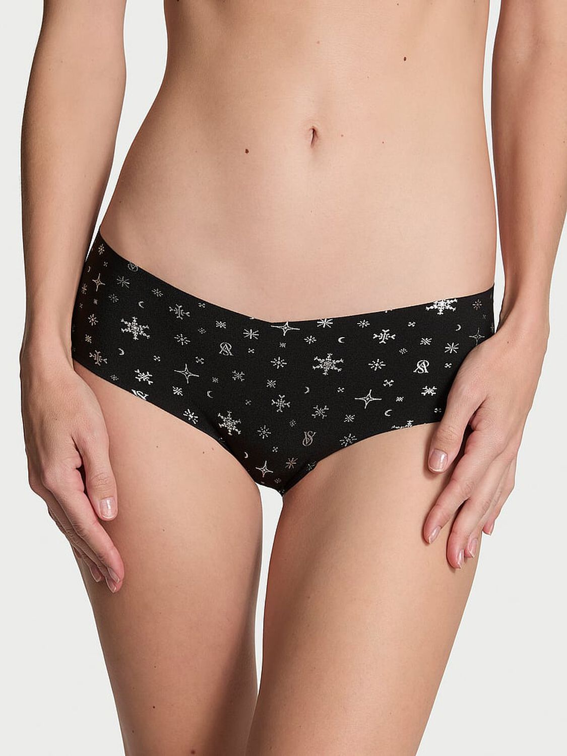 vs No-Show No-Show Hiphugger Panty Black Snowflakes 1 of 4 