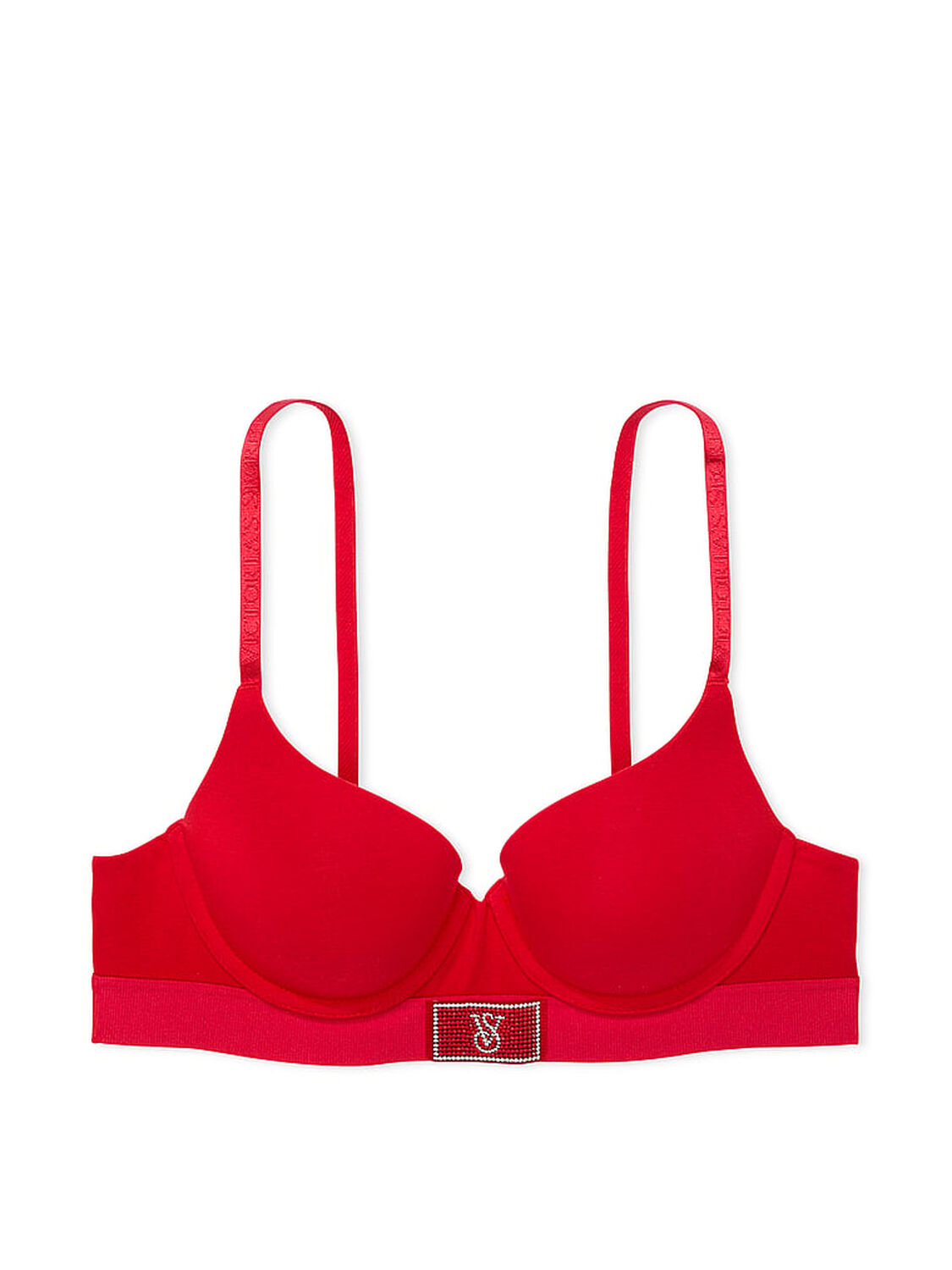 vs The T-Shirt Shine Patch Lightly Lined Demi Bra Lipstick 3 of 4 