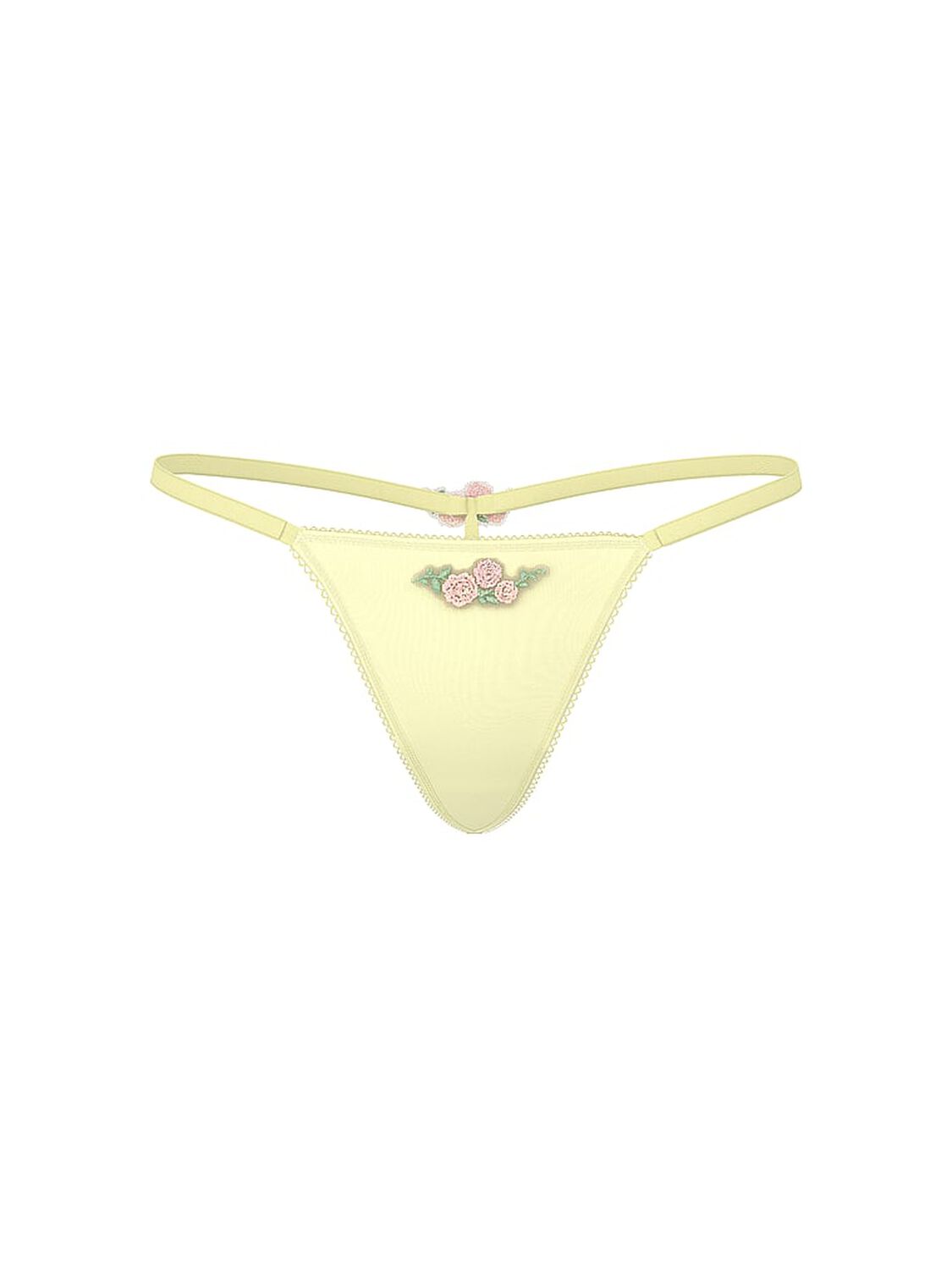 vs Dream Angels Sweet Melody Motif Satin V-String Lemonade 3 of 3 