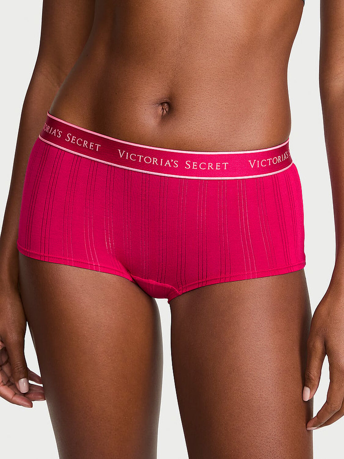 vs Cotton SoSoft&trade; Modal Ultra-Fine Logo Boyshort Panty Vibrant Fuchsia 1 of 3 