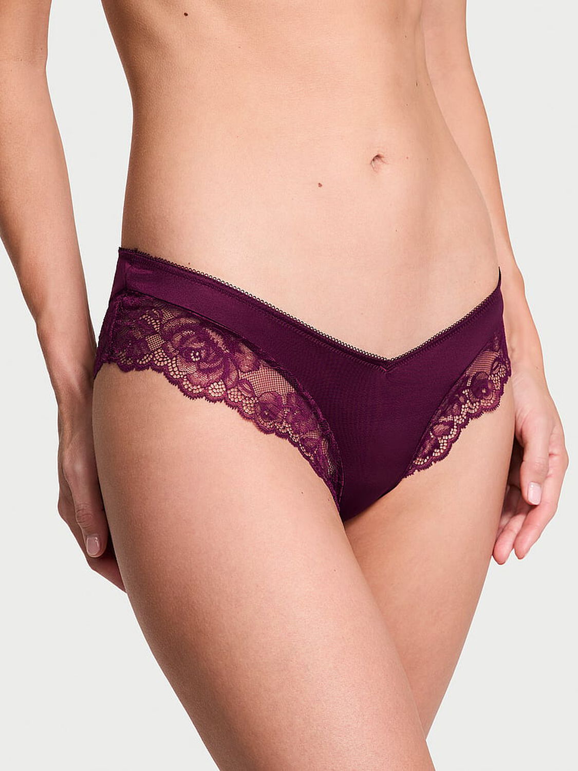 vs Very Sexy Rose Lace-Trim High-Leg Cheeky Panty 1 of 3 