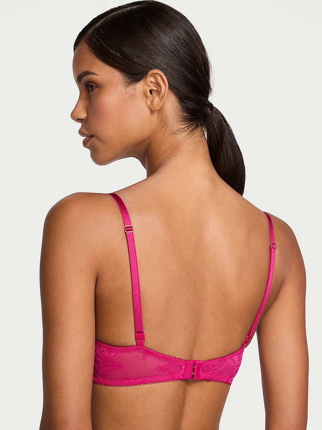 vs Very Sexy Bombshell Add-2-Cups Rose Lace Push-Up Bra Cherry Blossom 2 of 4 