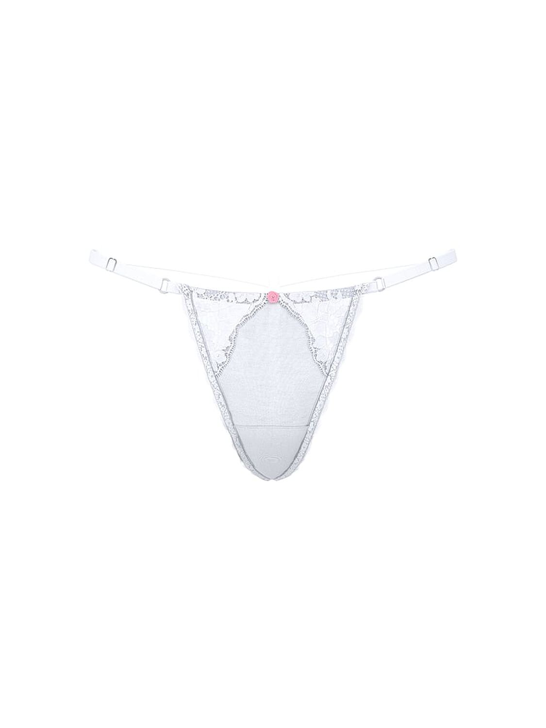 vs Dream Angels Lace-Trim Adjustable V-String Panty Palest Blue 3 of 4 