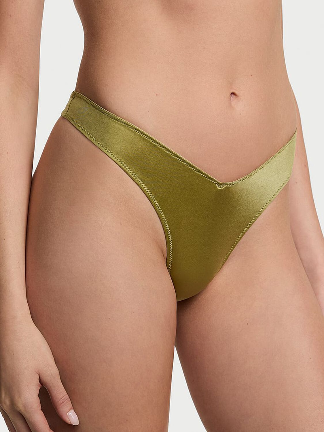 vs Very Sexy Smooth Strappy-Back High-Leg Thong Panty Spanish Moss 3 of 3 