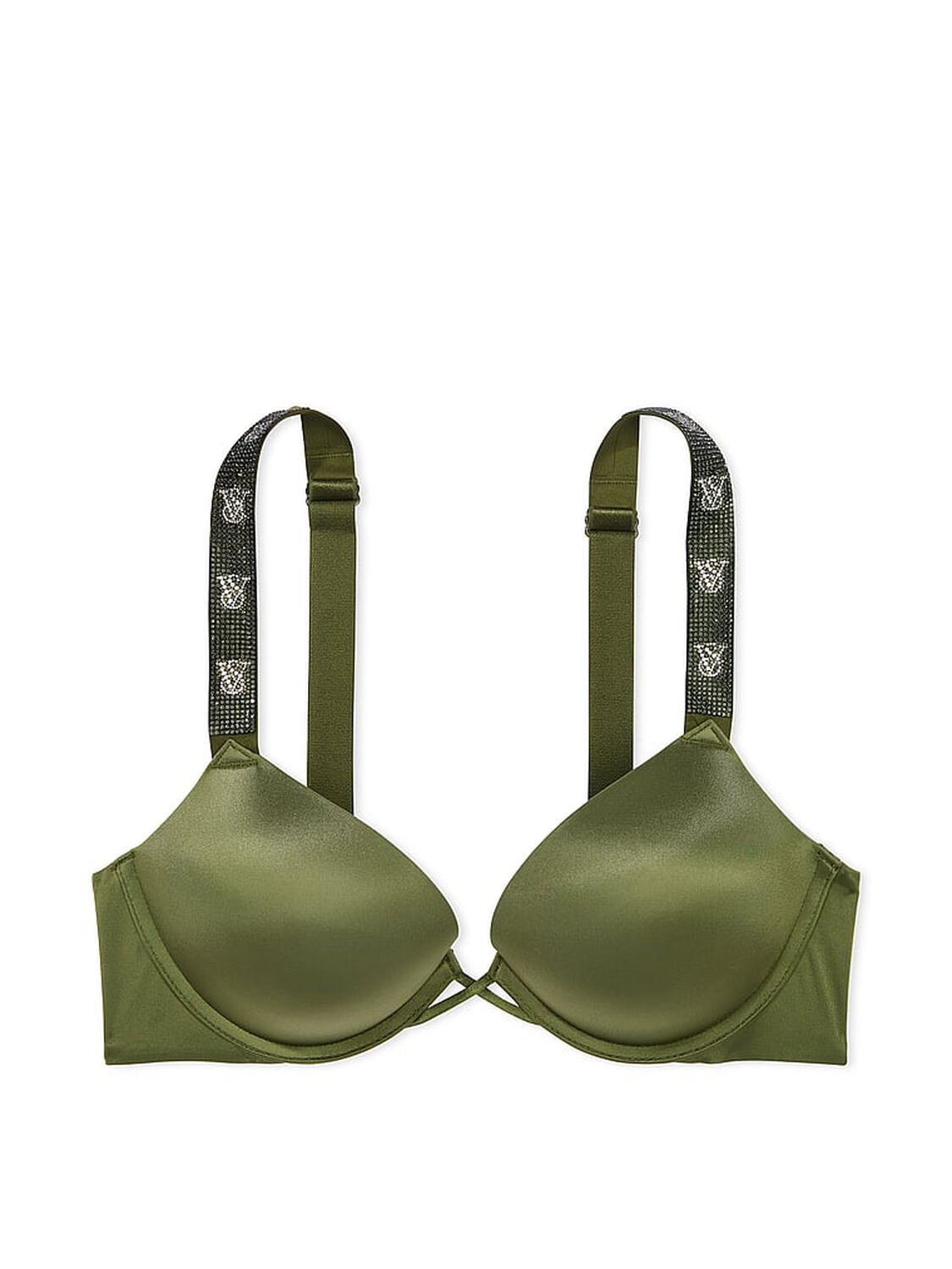 vs Very Sexy Bombshell Add-2-Cups Shine Strap Push-Up Bra Woodland Green 3 of 4 