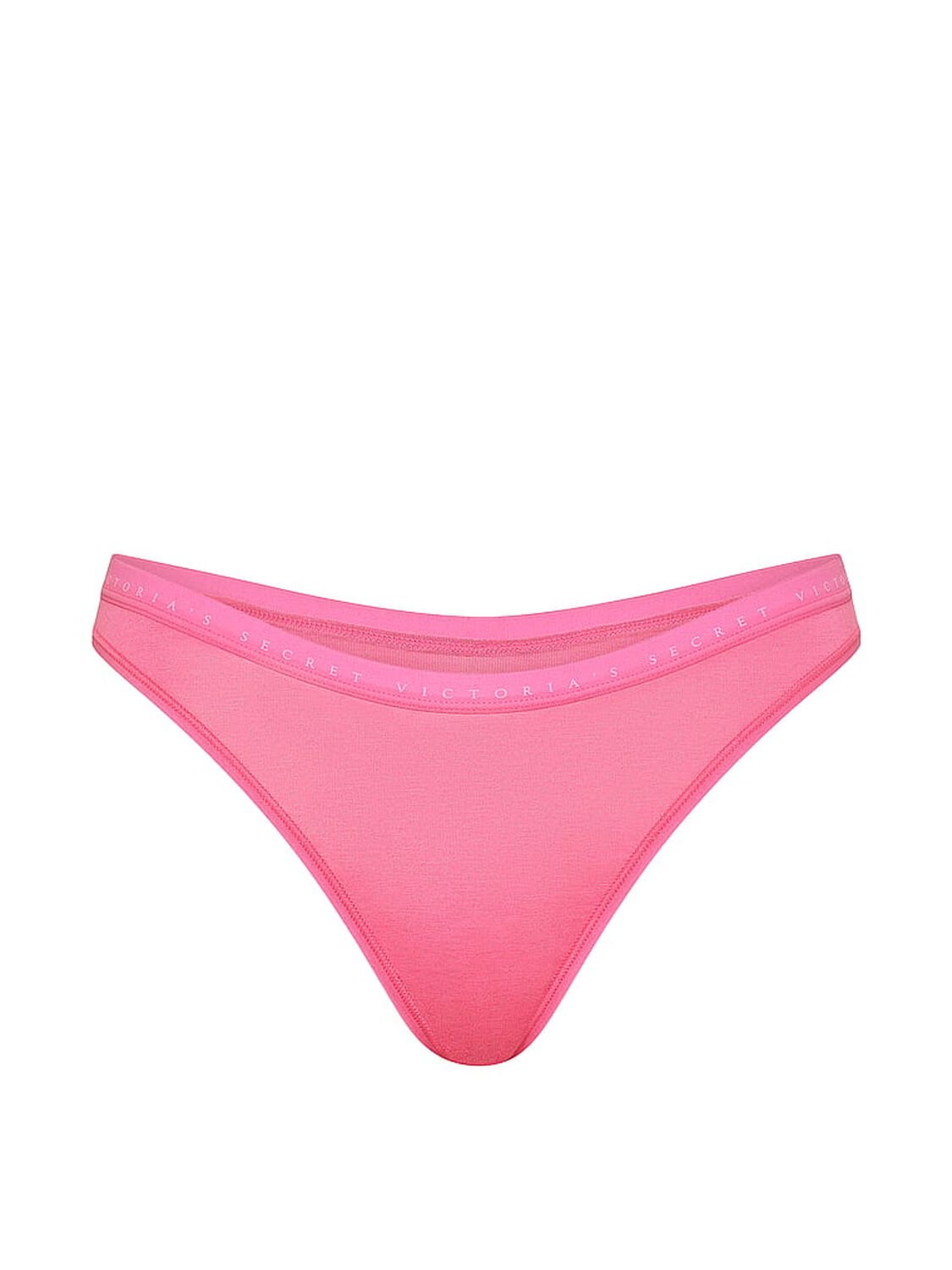 vs Victoria's Secret Stretch Cotton High-Leg Scoop Thong Panty Pink Radiance 3 of 3 