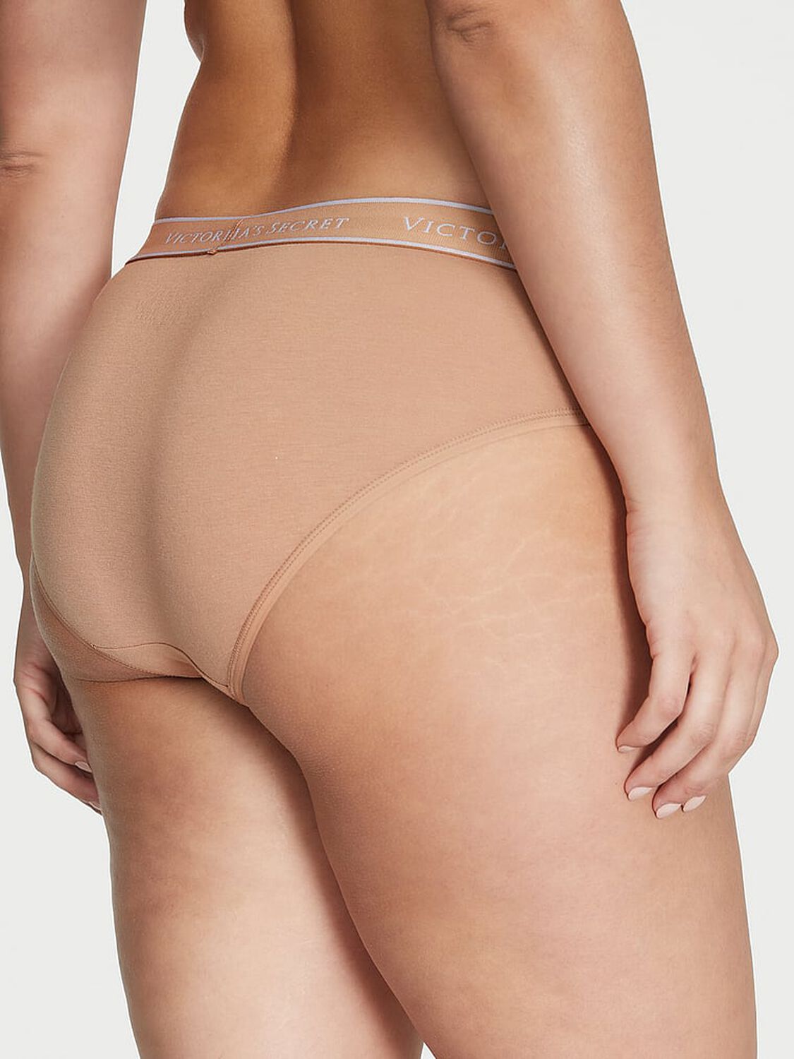 vs Cotton Logo Cotton Hiphugger Panty Praline 2 of 3 