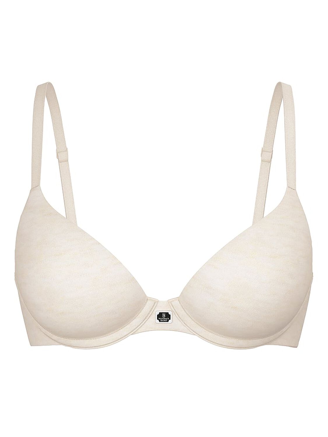 vs The T-Shirt Cotton Logo Hardware Lightly Lined Demi Bra Heather Natural 3 of 3 