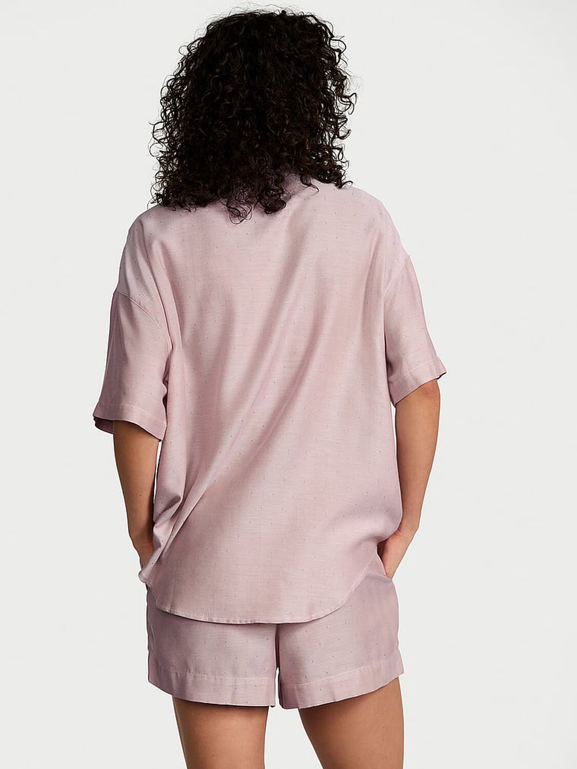 vs Victoria's Secret Modal-Cotton Short Pajama Set Nostalgia Rose Herringbone 2 of 3 