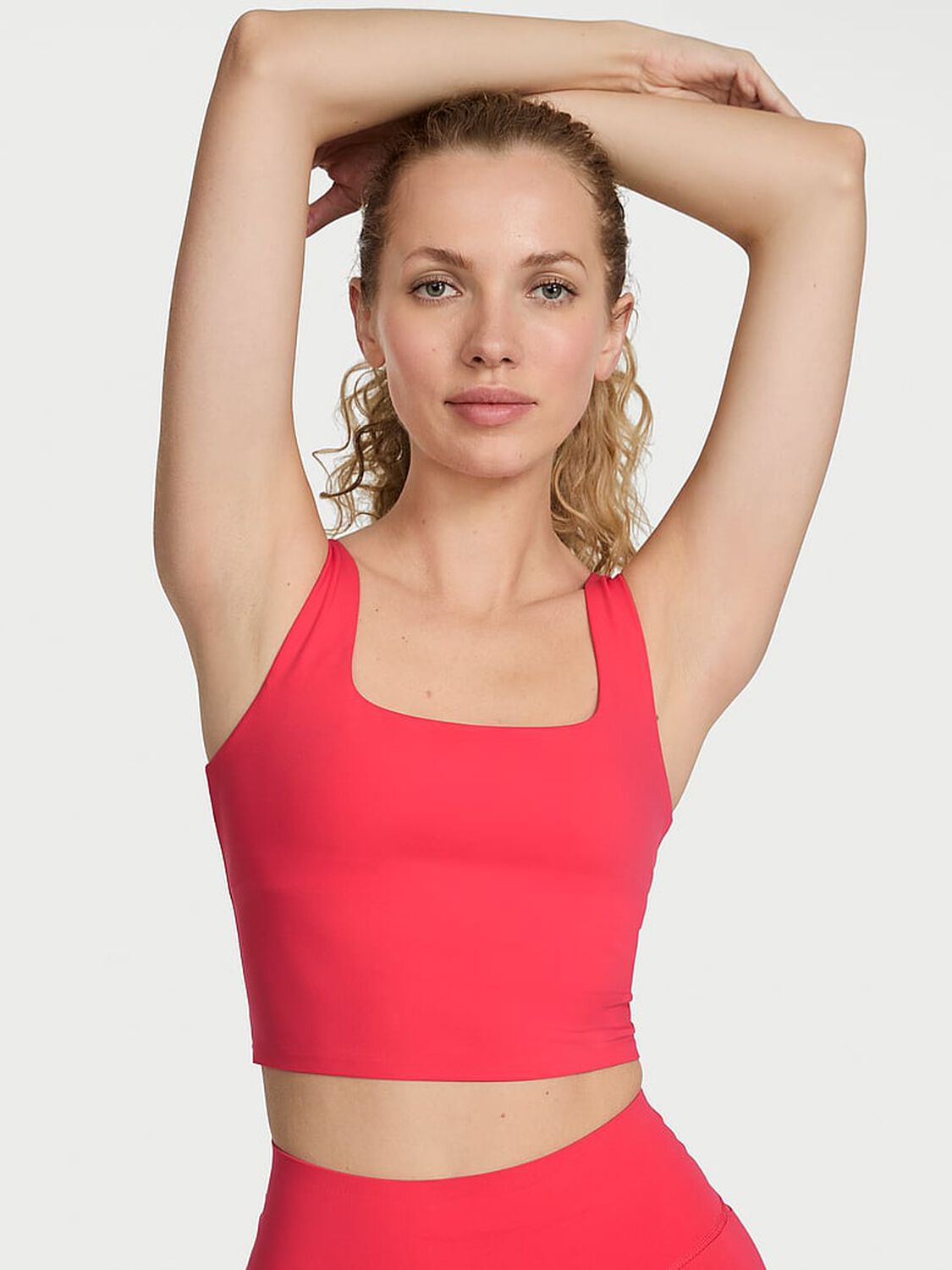 vs Vsx VSX Elevate Square-Neck Bra Top Pink Island 1 of 3 