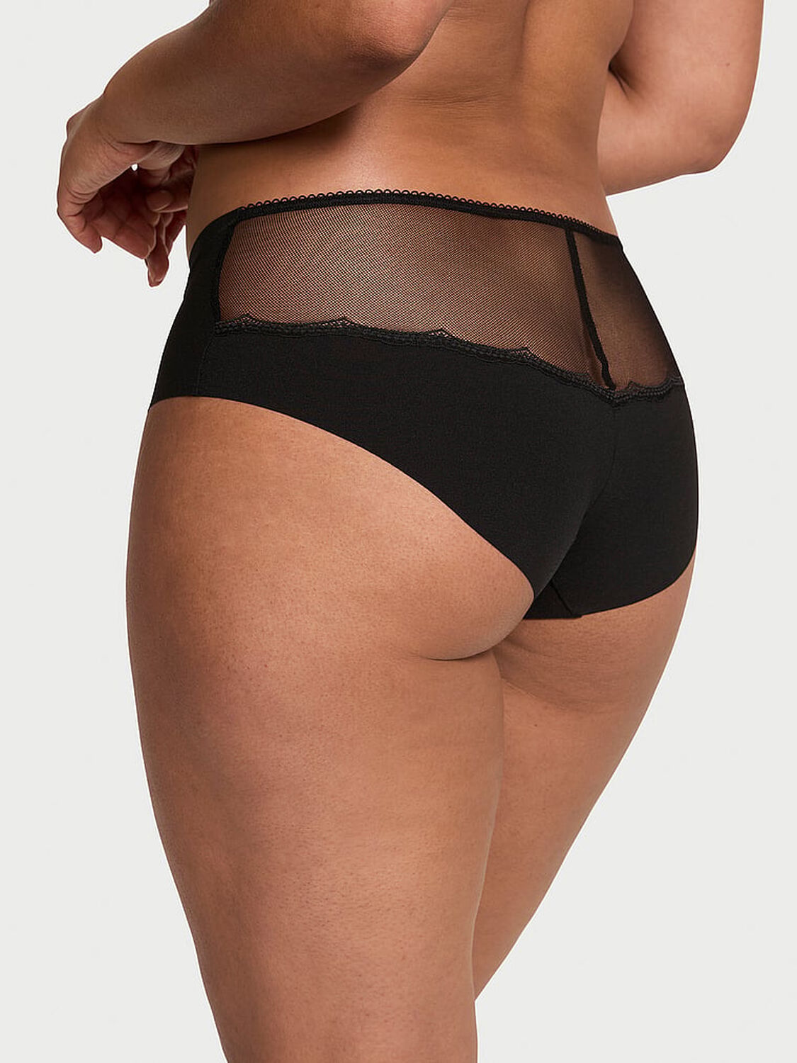 vs No-Show No-Show Lace-Trim Hiphugger Panty Black 2 of 3 