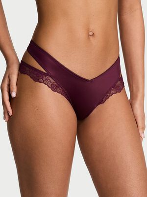 Rose Lace-Trim Cut-Out Thong Panty