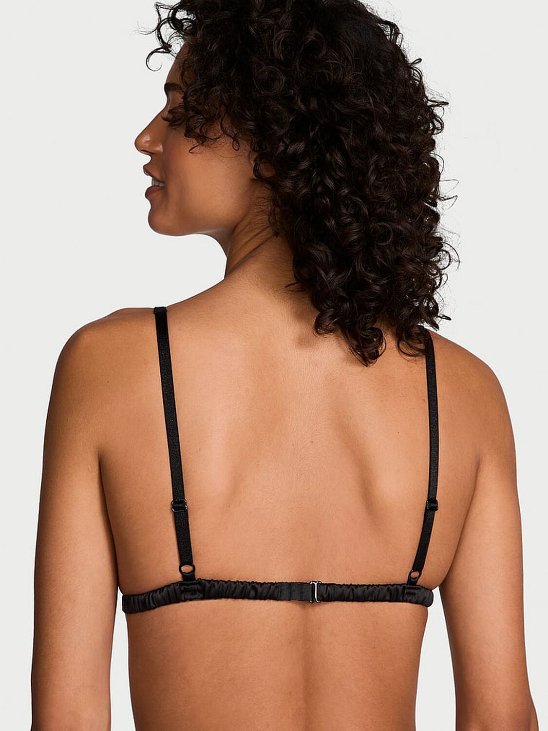 vs Very Sexy Sheer Shine Triangle Bralette Black 1 of 4 
