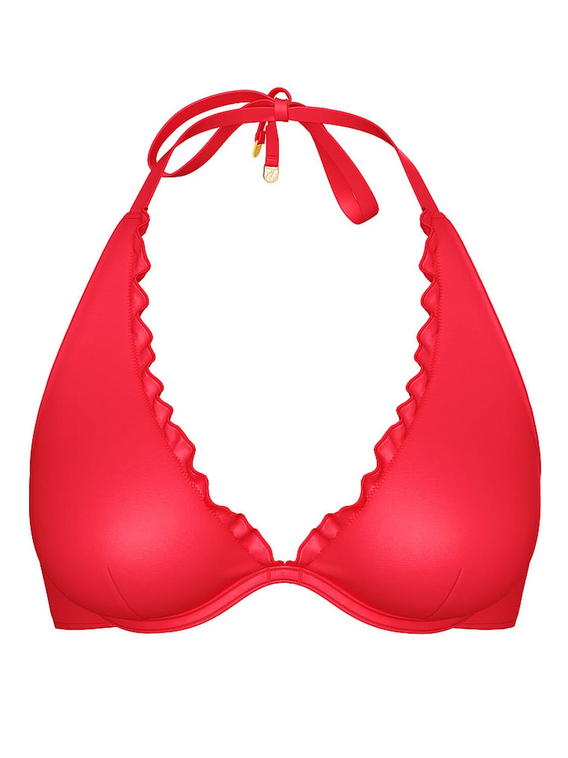 vs Victoria's Secret Swim VS Archives Essential Ruffled Halter Bikini Top Pink Island 1 of 2 