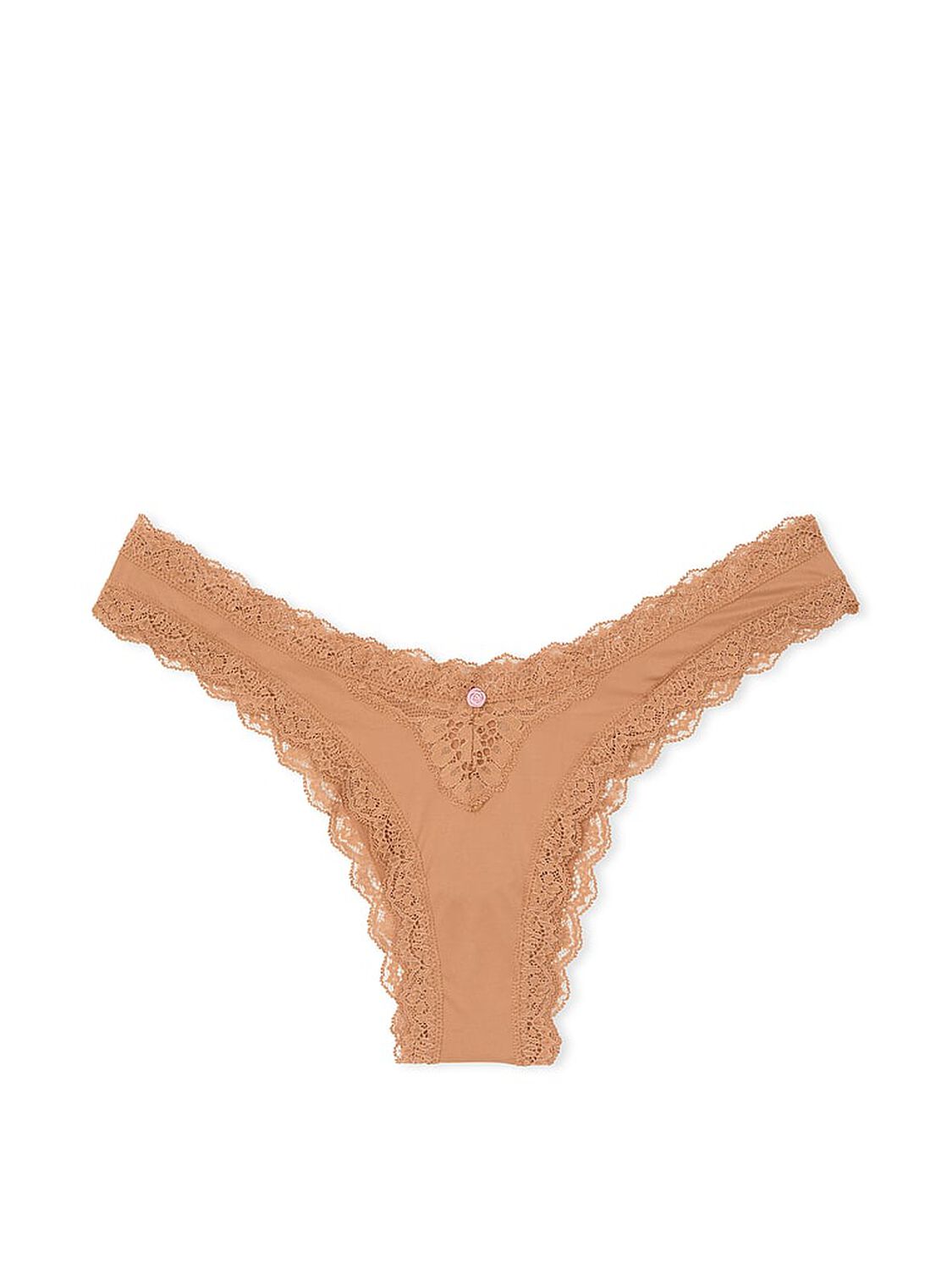 vs Dream Angels Lace-Trim Brazilian Panty Toffee 3 of 4 