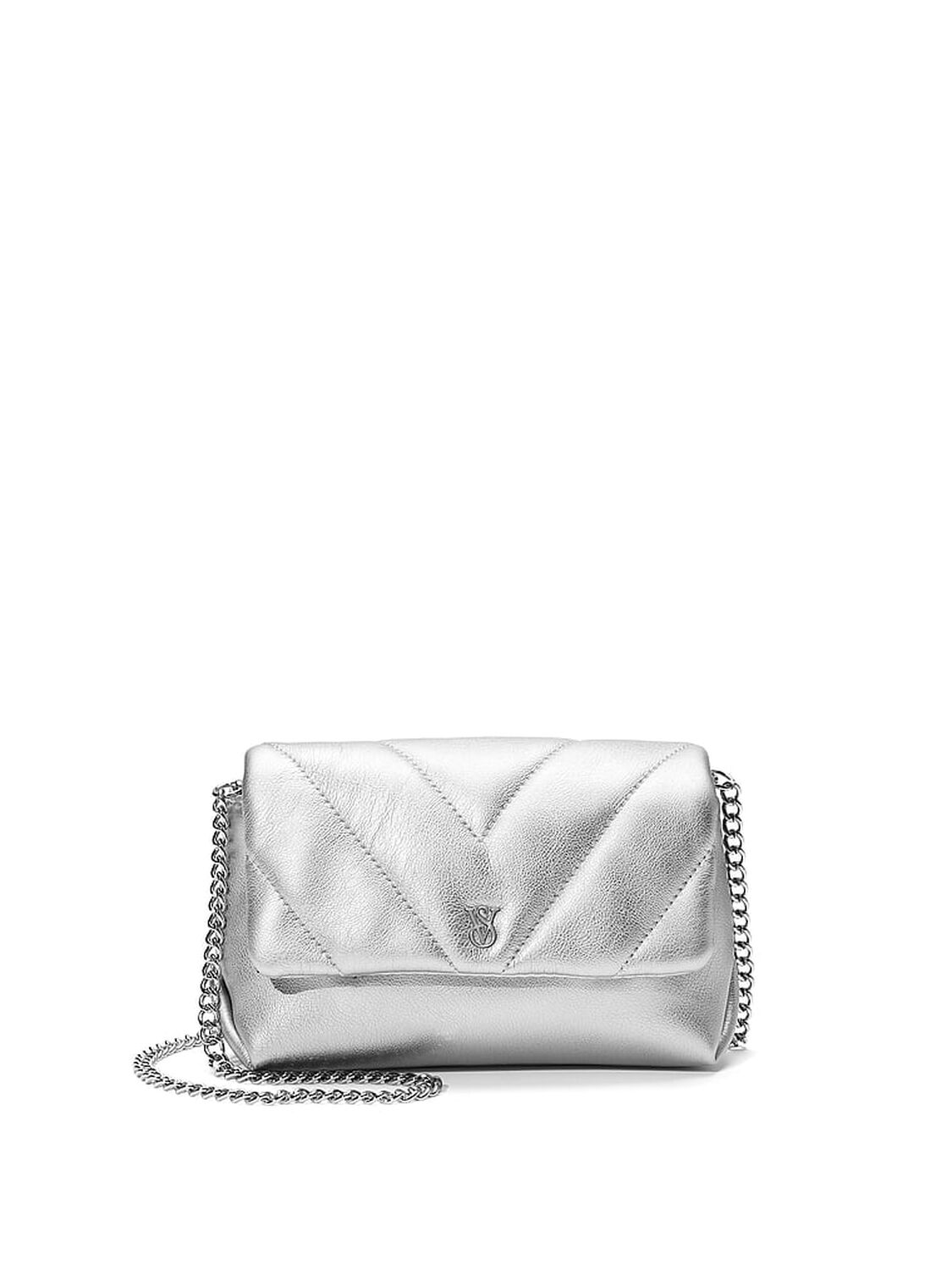 vs Victoria's Secret Mini Convertible Bag Silver Metallic 1 of 3 