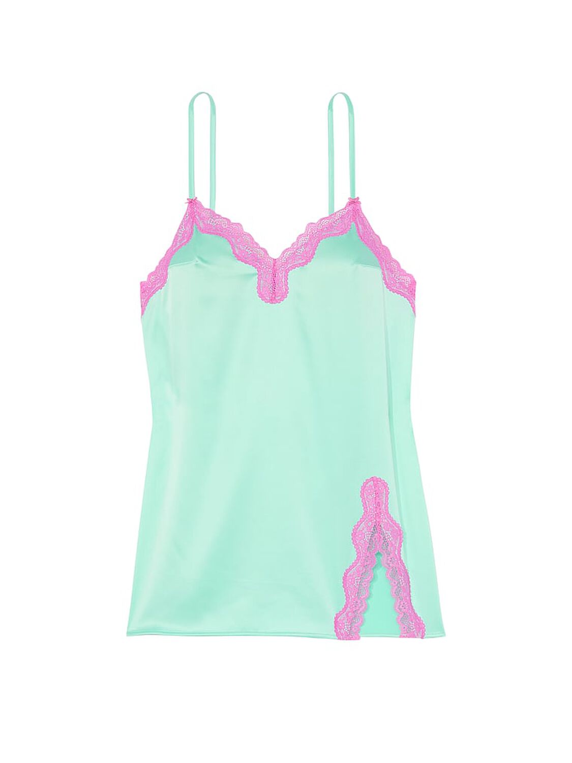 vs Victoria's Secret Tease Satin Lace-Trim Mini Slip Waterfall 3 of 4 