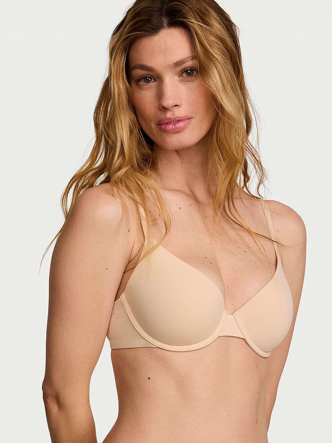 vs The T-Shirt Smooth Lightly Lined Demi Bra Marzipan 1 of 3 