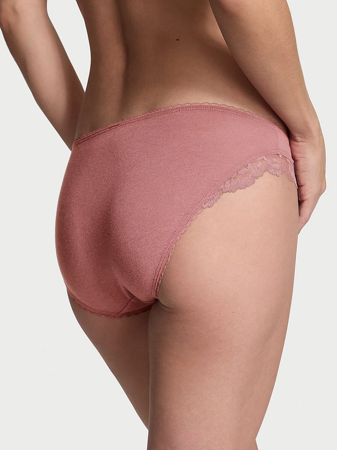 vs Victoria's Secret Stretch Cotton Lace-Trim Bikini Panty 2 of 4 