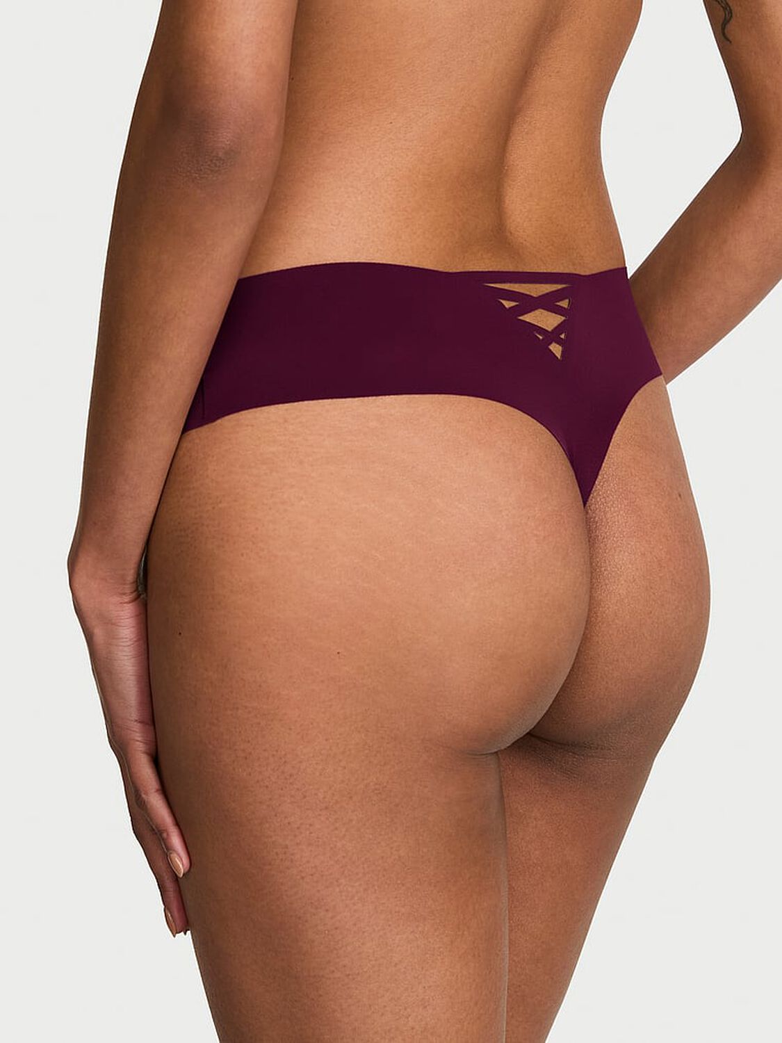 vs No-Show No Show Strappy Thong Panty Rich Maroon 2 of 2 