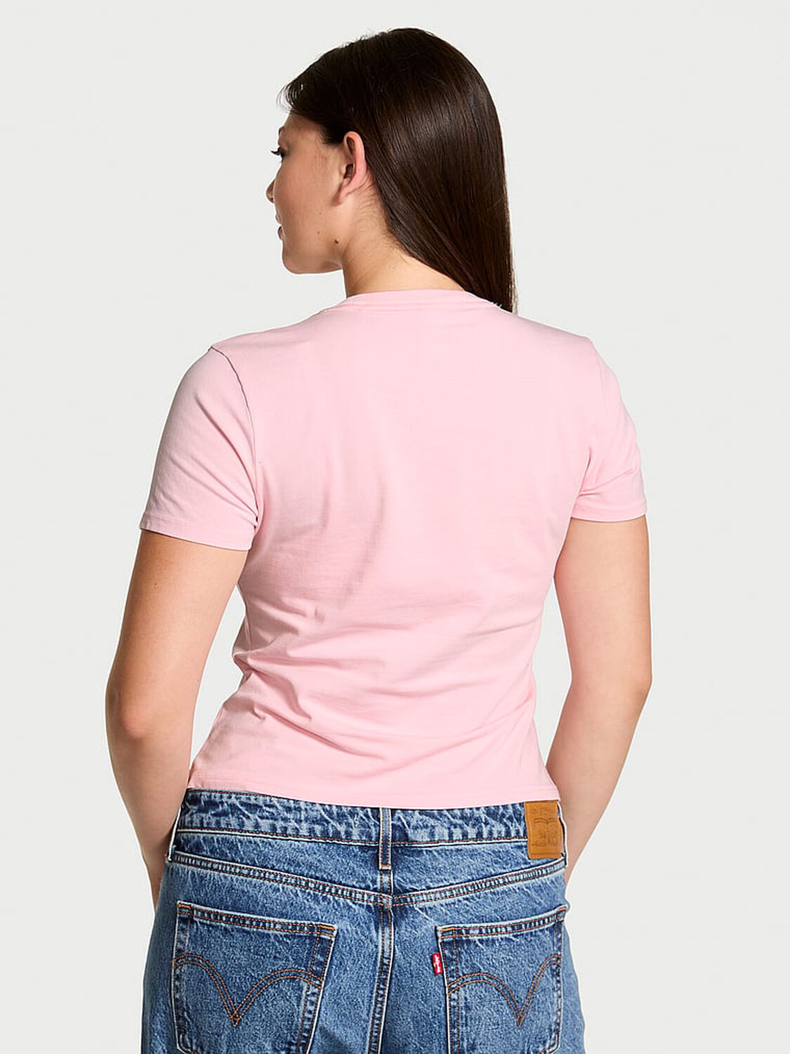 vs Angel Essentials Stretch Cotton Fitted Tee Washed Pretty Blossom 2 of 2 