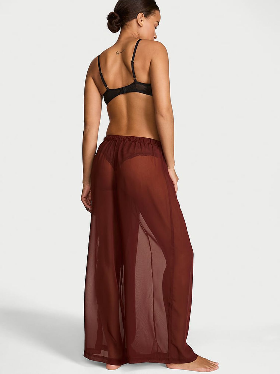 vs Victoria's Secret Chiffon Pleated Pant Cherrywood 2 of 2 
